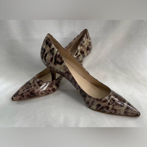 Nine West Fur Print Patent Heels size 10M. #1583 - Picture 1 of 5